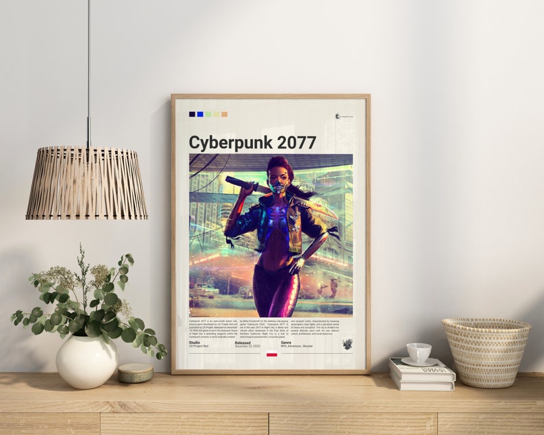 Cyberpunk 2077 Poster, Video Game Poster, Cyberpunk Fan Gift, Gamer
