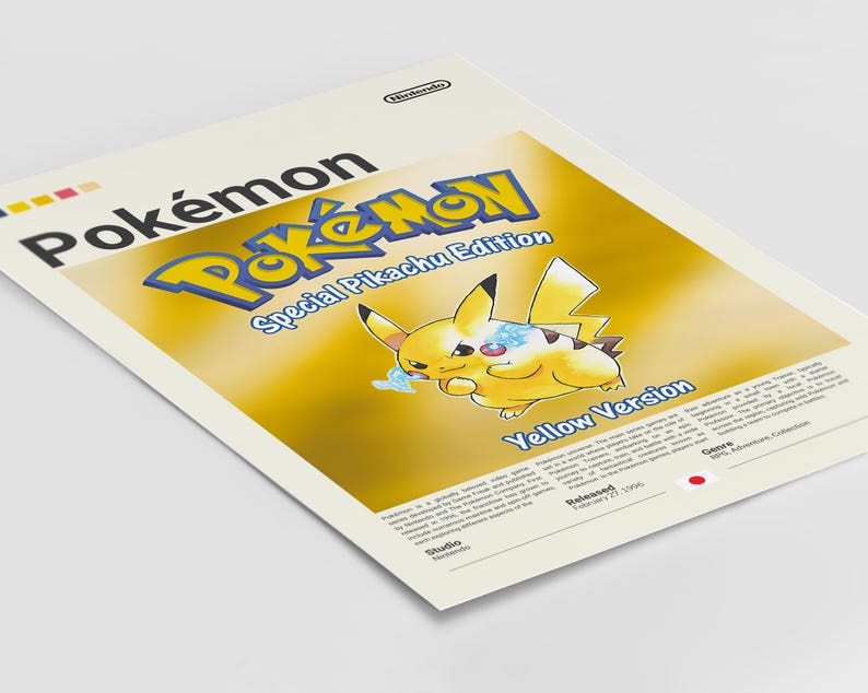 Pokemon Poster, Pokemon Fan Gift, Video Game Poster, Gamer Gift, Video