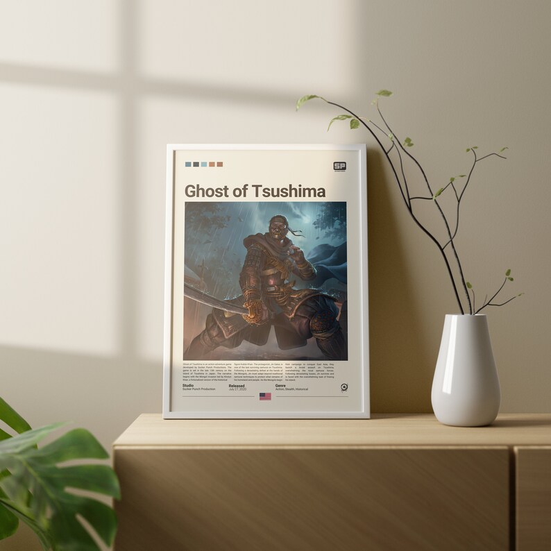 Ghost of Tsushima Poster, Video Game Poster, Ghost of Tsushima Fan Gift
