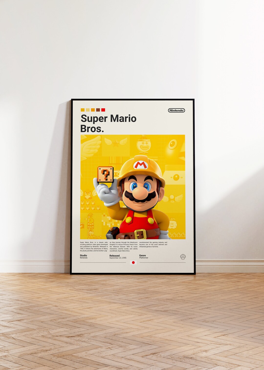 Super Mario Bros Poster, Video Game Poster, Super Mario Fan Gift, Gamer