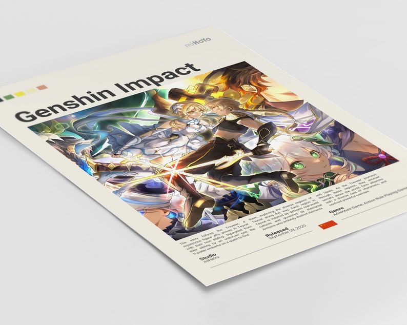 Genshin Impact Poster, Video Game Poster, Genshin Impact Fan Gift