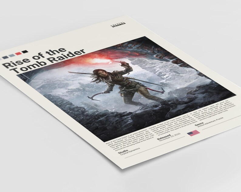 Rise of the Tomb Raider Poster, Video Game Poster, Lara Croft Fan Gift