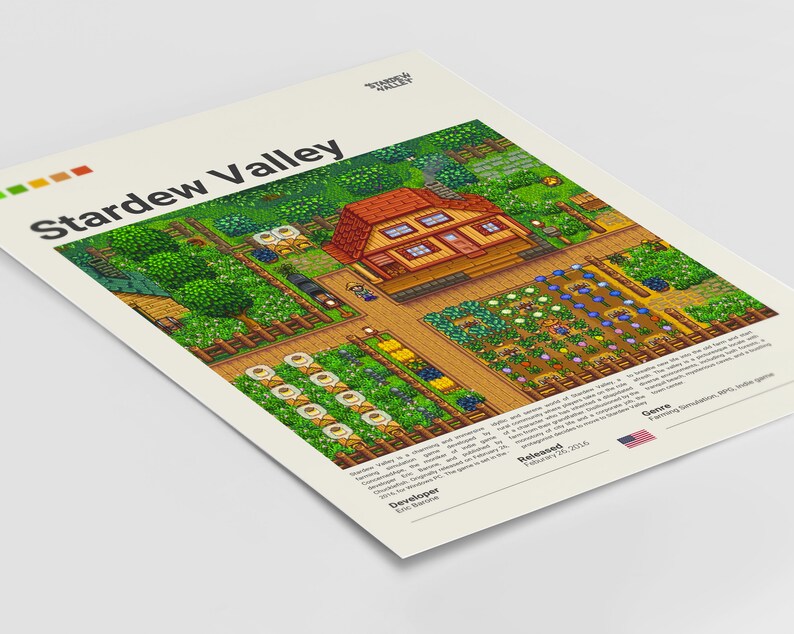 Stardew Valley Poster, Video Game Poster, Stardew Valley Fan Gift