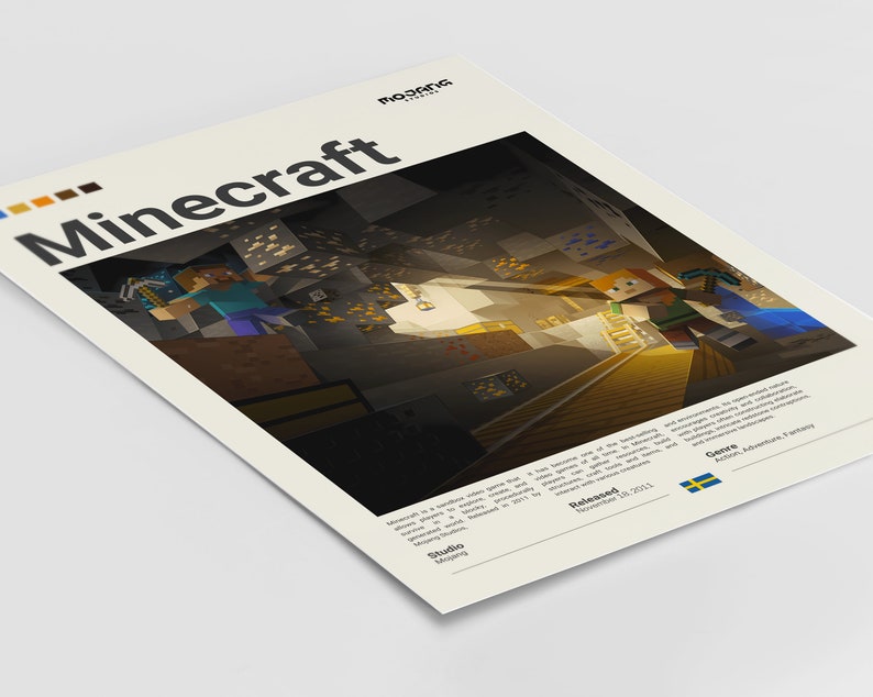Minecraft Poster, Video Game Poster, Minecraft Gift, Gamer Gift, Video