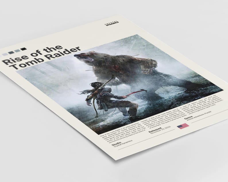 Rise of the Tomb Raider Poster, Video Game Poster, Lara Croft Fan Gift