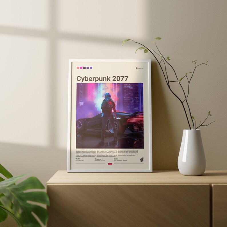 Cyberpunk 2077 Poster, Video Game Poster, Cyberpunk Fan Gift, Gamer