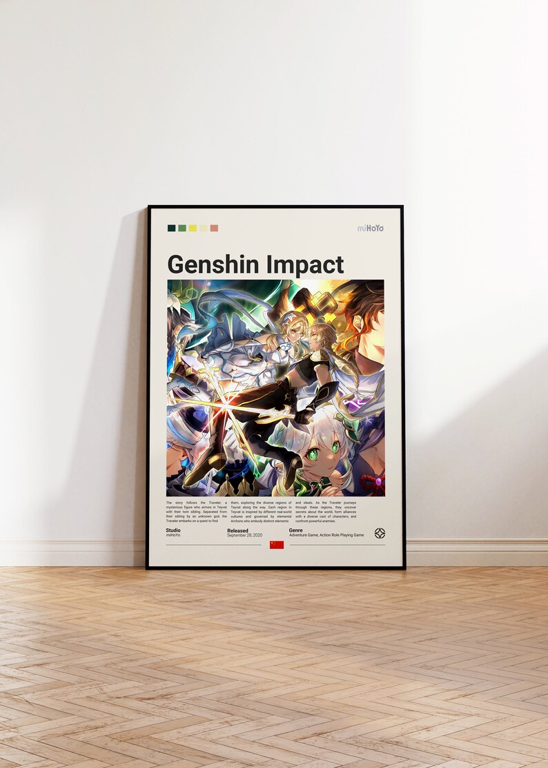Genshin Impact Poster, Video Game Poster, Genshin Impact Fan Gift