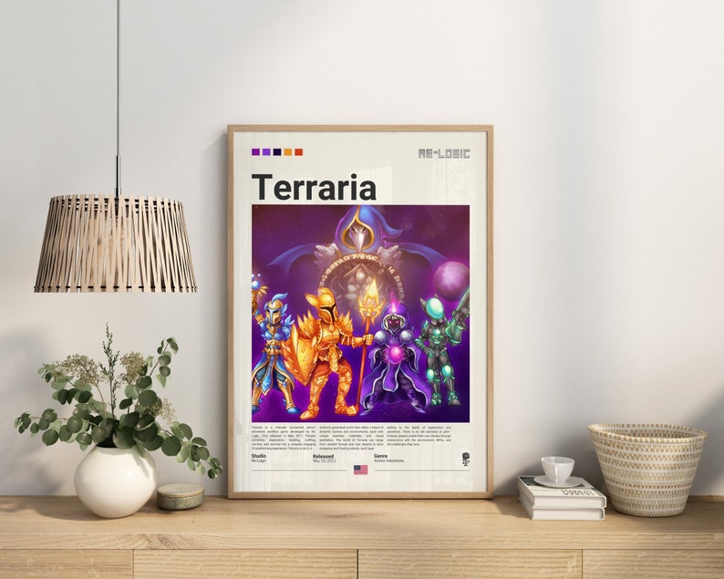 Terraria Poster, Video Game Poster, Terraria Fan Gift, Gamer Gift