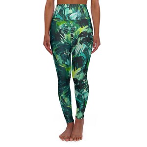 Jungle Green High Waisted Yoga Leggings Comfortable Workout Pants Women&#39;s Activewear Stylish Gym Leggings