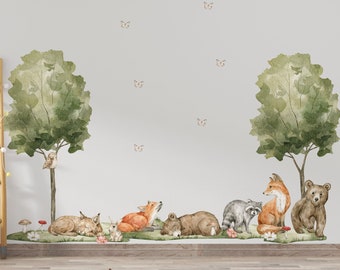 baby forest animals wall decal, woodland baby wall decal, woodland wall decal, woodland wall stickers