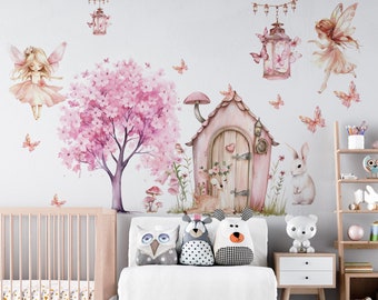 fairy wall stickers, girls wall stickers, girls room decor, fairy decor, girls room wall decals,