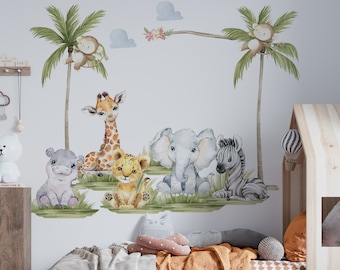 safari nursery decor, safari wall decal, safari wall stickers, safari nursery decal