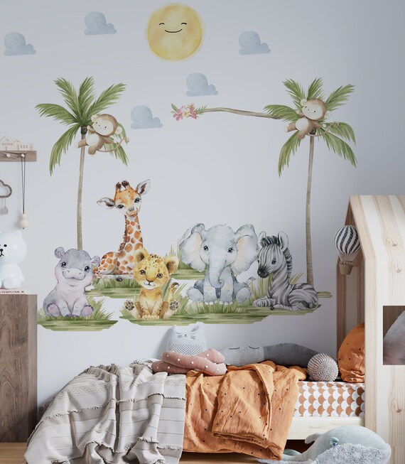 Stickers Muraux Arbre Et Oiseaux - Déco Chambre Fille 122x68cm - Autocollant PVC Fleuri Printanier