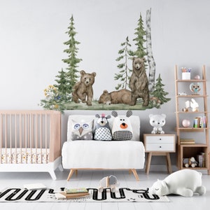 Forest Animals Decal, Woodland Nursery Wall Decals,Peel and Stick, Nursery Wall Decor, Tree Decals,