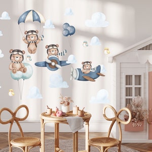nursery wall decals, kids wall decals, hot air balloons wall decals