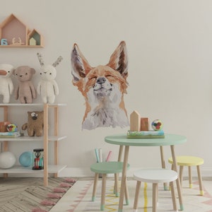 fox wall decal, fox nursery decals, kids wall stickers, fox wall stickers, forest nursery decal,