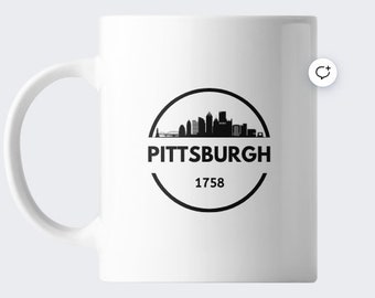 Pittsburgh City Mug Gift for Her Him, Present, Birthday, Holiday