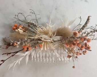 Natural Rust Dried Flower Bridesmaid Comb