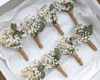 Gypsophila and Eucalyptus Boutonniere