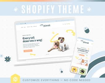 Pastel Pet Shop Shopify Theme: Editable Boutique Website Template