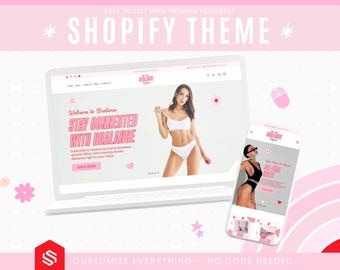 Feminine Shopify Theme for Lingerie & Fashion, Editable Website Template, Mobile-Friendly Shopify Design for Clothing Brands - Bralance