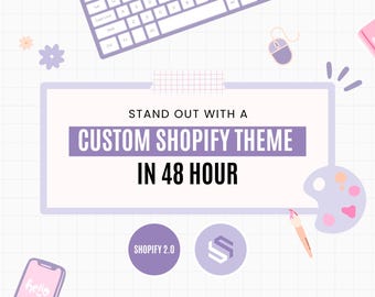 Custom Shopify Theme & Website Design, Fully Built Online Store with Canva Banners and Domain Setup - Ready in 48 Hours