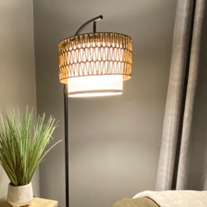 Arc Floor Lamp, Boho Standing Lamp, Floor Lamp, Minimalist Floor Lamp
