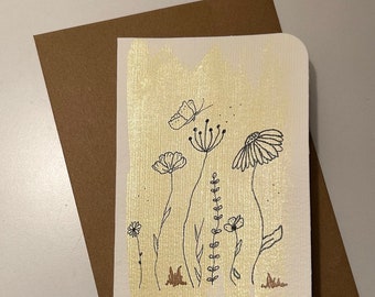 Tarjeta de felicitación con flores silvestres