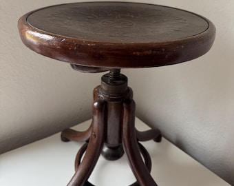 Original Thonet piano stool bentwood antique