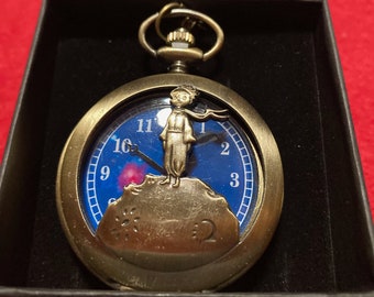 Wunderschöne Taschenuhr mit geschnitztem Deckel „Der kleine Prinz“.