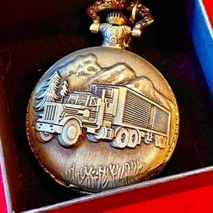 Taschenuhr Truck, Trailer, zum Verschenken oder Sammeln