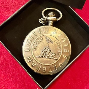 USA Army Pocket Watch. Veteran. Never Forget. USA America.