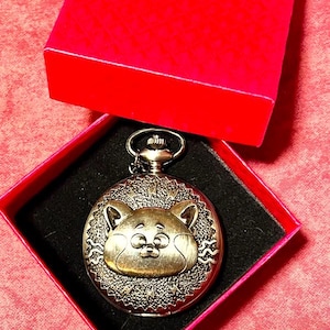 Beautiful Turning Red Pocket Watch, Red Panda, Red Panda Bear. Walt Disney for a gift or collection.