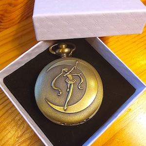 Sailor Moon vintage style pocket watch, Anime, collectible, original gift