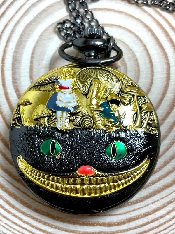 チェシャ猫の懐中時計 - 不思議の国のアリス。コレクションにもギフト