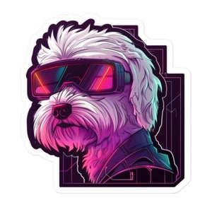 Cyberpunk Coton De Tulear Sticker | Coton De Tulear Gifts | Coton De Tulear Lover