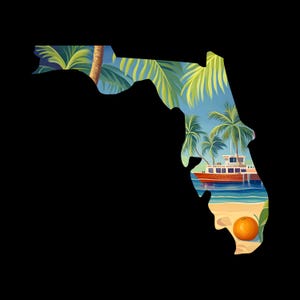 Florida Art sticker | Sunshine State-afbeelding | Vakantie Florida | Reizigerscadeaus | Sticker | Autosticker: