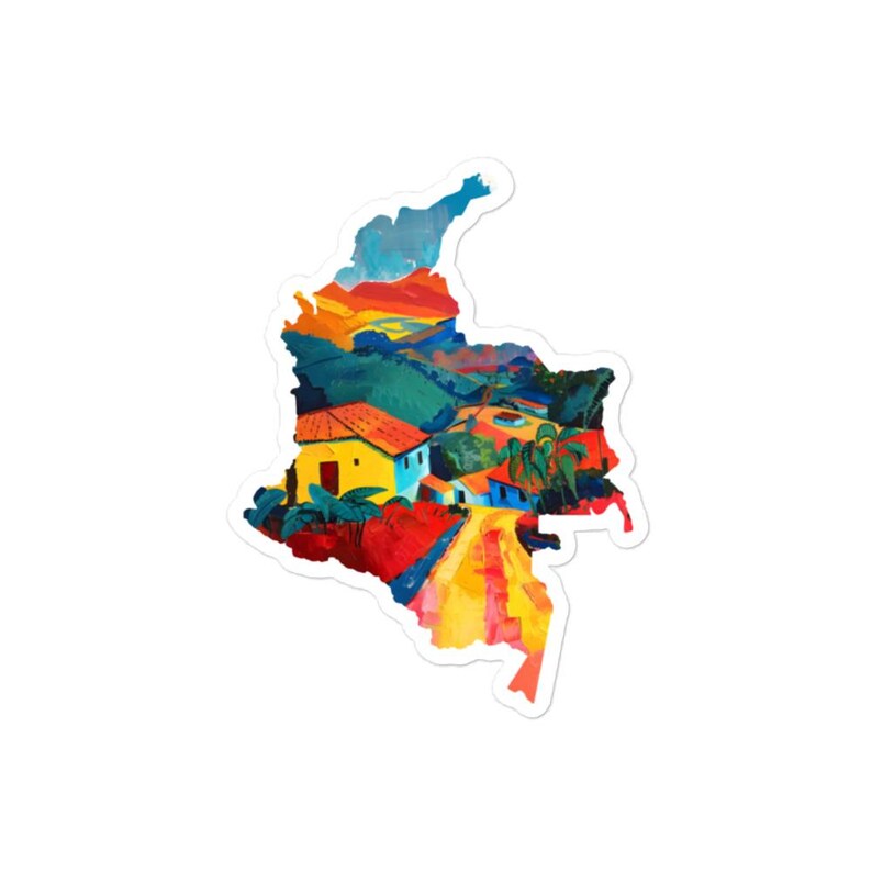 Colombia Artwork Car Decal Colombia Map Sticker Country Pride Decal