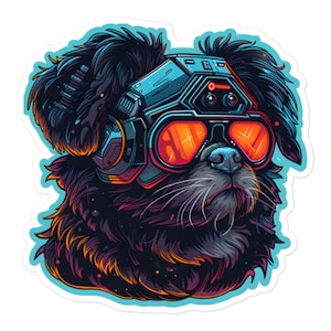 Cyberpunk Pekingese Sticker | Dog Lover Gifts | Pekingese Decal