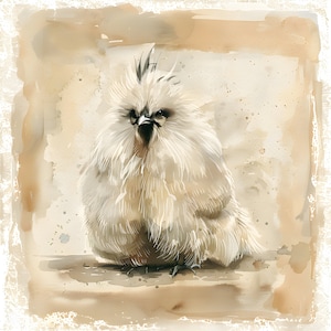 Silkie Chicken Canvas Art Print - Chicken Decor - Silkie Wall Art