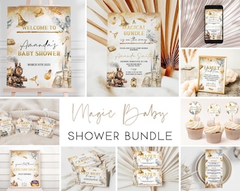 Wizard Baby Shower Bundle, School of Magic Baby Shower Party Kit, Magical Baby Shower Decorations, Printable Wizard Shower Games Package WD2