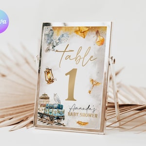 Número de mesa de mago – Tema de fantasía mágica (Plantilla editable) WD2