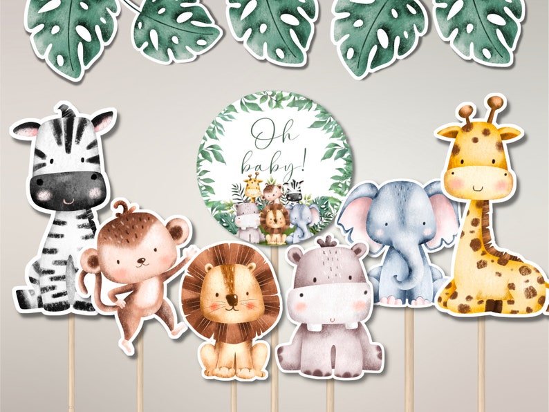 PartyDeco Houten Cake Topper - Oh Baby