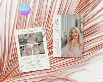 Printable Graduation Photo Invite, Master's Graduation Picture Invitation, Senior Graduation Party Invtation Template, College Grad Invite