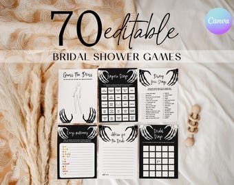 Gothic Bridal Shower Game Bundle, Till Death Do Us Part Bridal Game Set, Halloween Bride Shower Game Kit, Skull Bridal Shower Activity SBS4