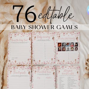 Fairy Baby Shower Games Bundle, Fairy on the Way Party Game Pack, Editable Garden Baby Shower Games, Printable Floral Fairy Shower Game FR2