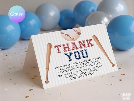 Biglietti Di Ringraziamento A Tema Baseball: 20 Cartoline Con Buste Per Bambini, Formato 4x15 Cm, Ideali Per Festa Ragazzi