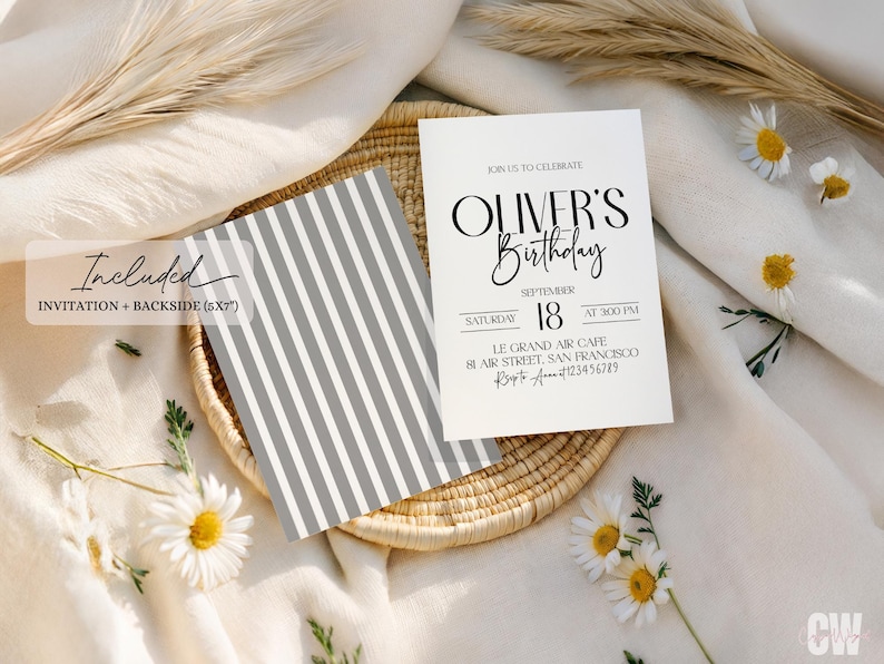 Modern Minimalist Black White Birthday Invitation Template Elegant modern-minimalist-black-white-birthday-invitation-template-elegant