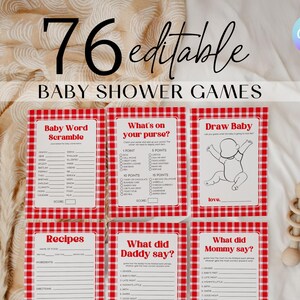 Barbecue Baby Shower Game Pack, Editable Backyard Baby Games, Baby-Q Baby Shower Game Bundle, Bbq Baby Shower Games, Summer Party Games RB3