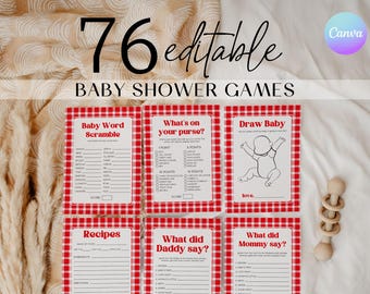 Barbecue babyshower-gamepakket, bewerkbare achtertuin babygames, Baby-Q babyshower-gamebundel, BBQ-babyshowergames, zomerfeestspellen RB3